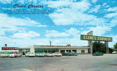 1950s view of Clines Corners on Highway 66 in New Mexico 1950s view of Clines Corners on Highway 66 in New Mexico